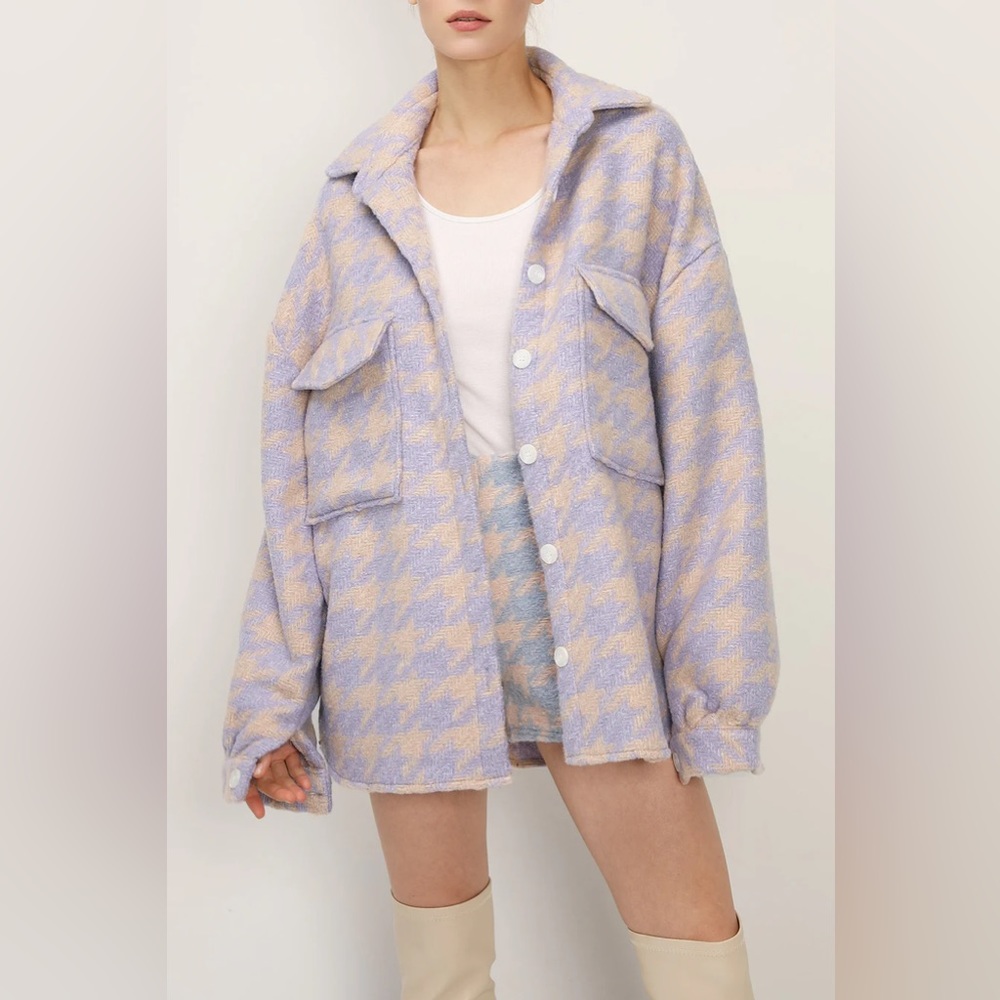 Storets Hannah Houndstooth Shirt Jacket